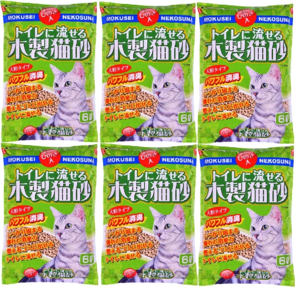 Amazon | 常陸化工 FineCat トイレに流せる木製猫砂 大粒 パワフル消臭